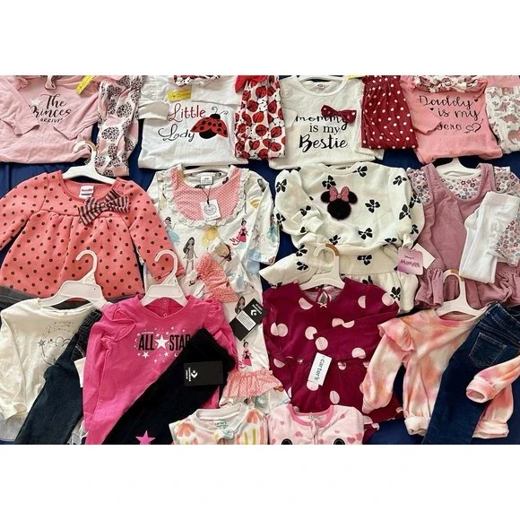 Huge Lot Baby Girls Clothes 12 18 24 Months NEW &EC Dress Outfits Carters Sets M - Picture 1 of 11